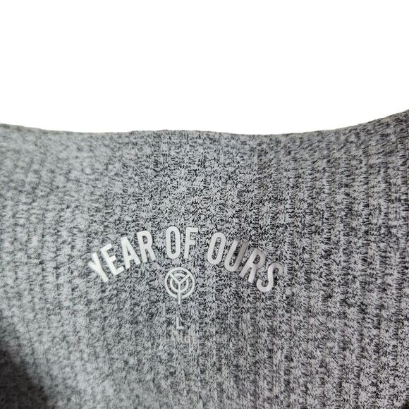 YEAR‎ OF OURS Leggings Womens Large Heather Grey Veronica Ribbed Crossover Pants - Picture 7 of 9